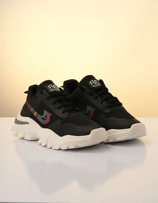 MetroStride Black Fashion Sneakers