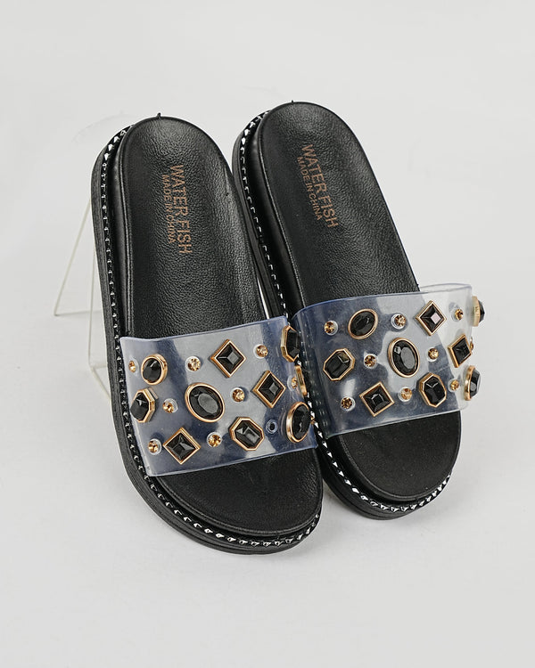 SLIPPER-LD-20196-BLACK - Foorzy