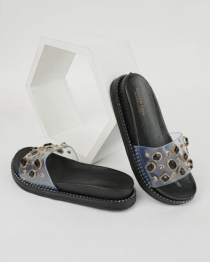 SLIPPER-LD-20196-BLACK - Foorzy