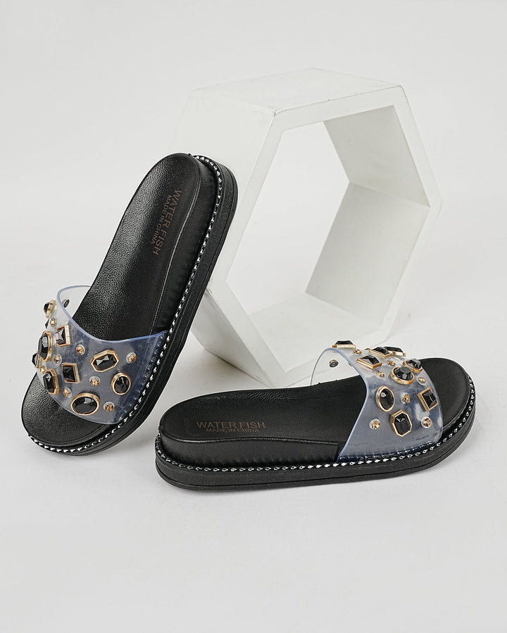SLIPPER-LD-20196-BLACK - Foorzy