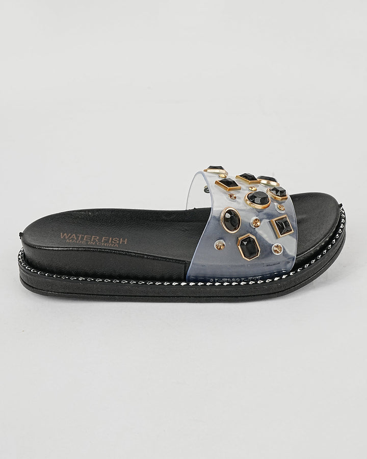 SLIPPER-LD-20196-BLACK - Foorzy